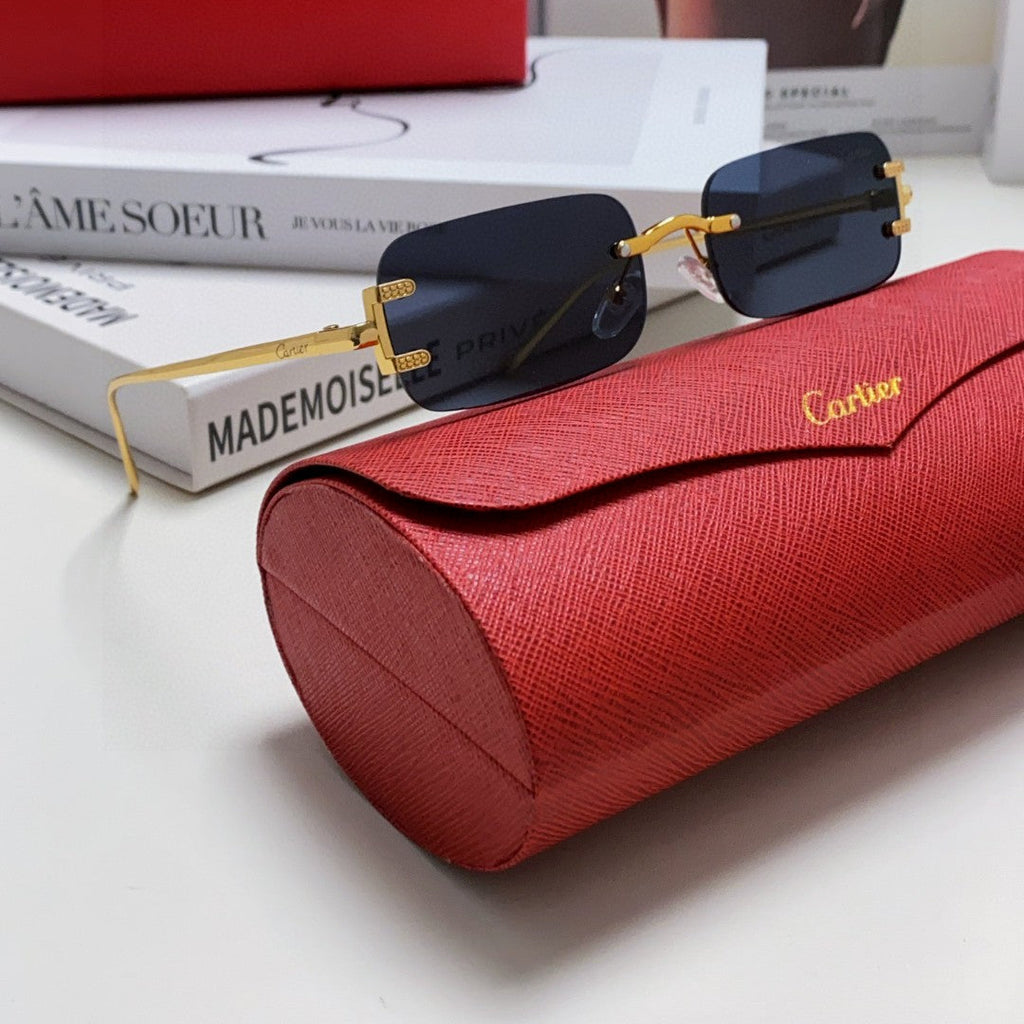 SIGNATURE C DE RECTANGULAR FRAME SUNGLASSES 575776 IN METAL