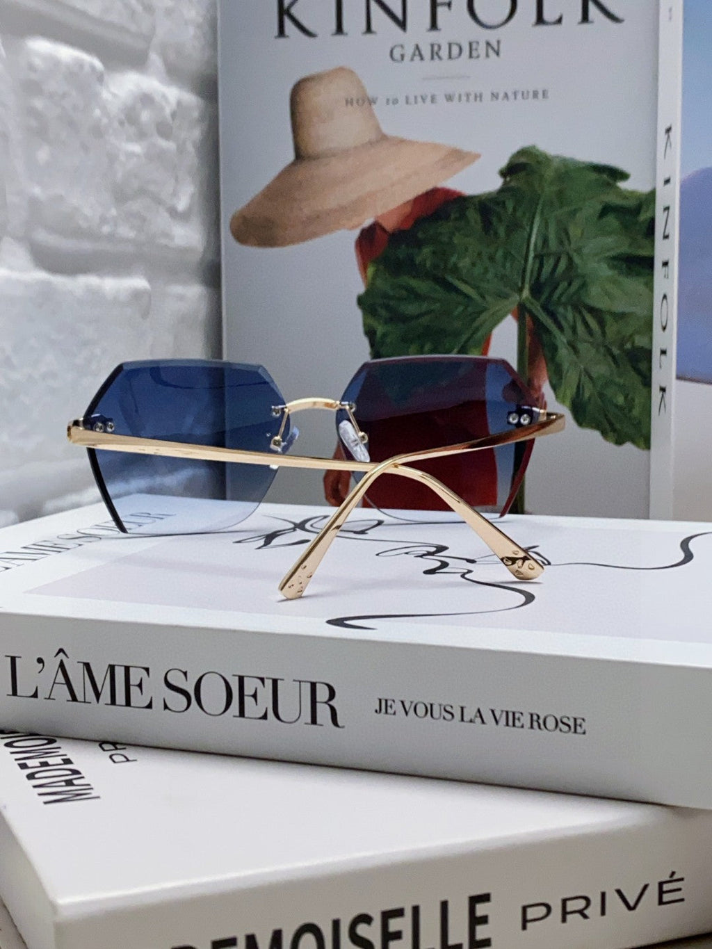 PANTHÈRE RIMLESS GEOMETRIC FRAME SUNGLASSES  539743 IN METAL