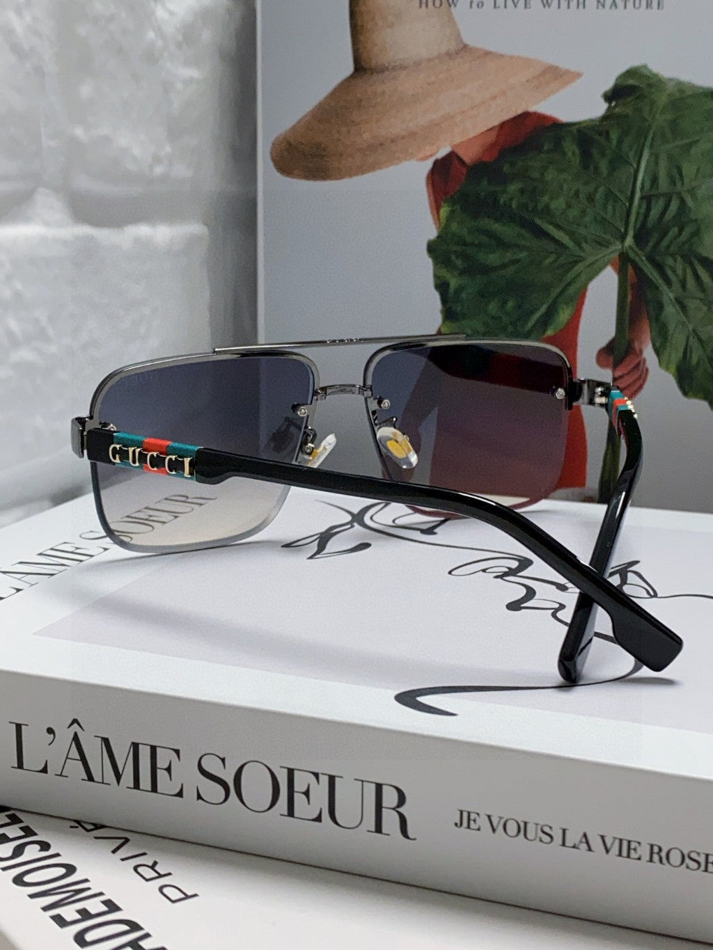 RECTANGULAR FRAME SUNGLASSES 576873 IN METAL