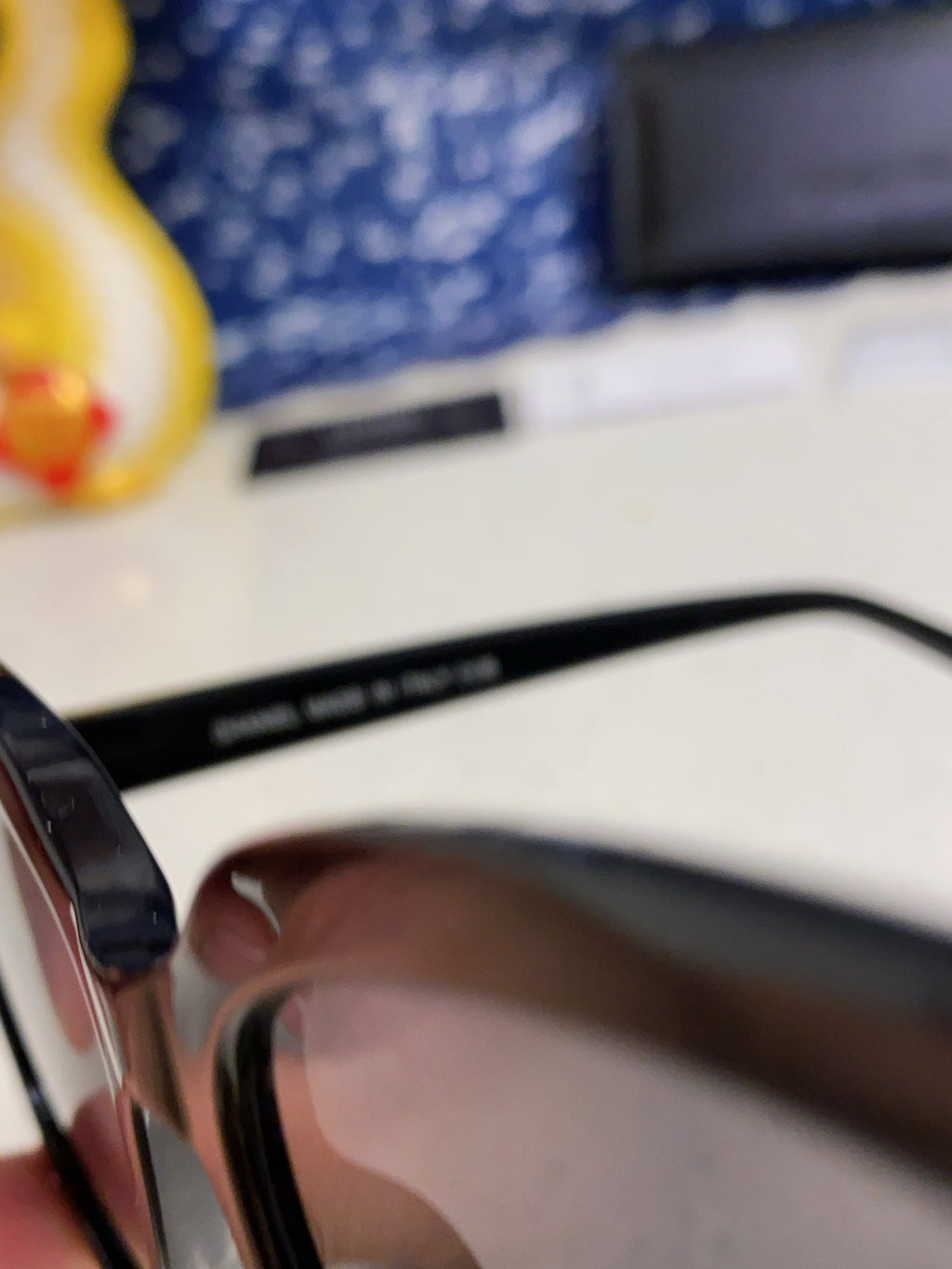 BUTTERFLY SUNGLASSES 641817 IN ACETATE BLACK METAL LOGO