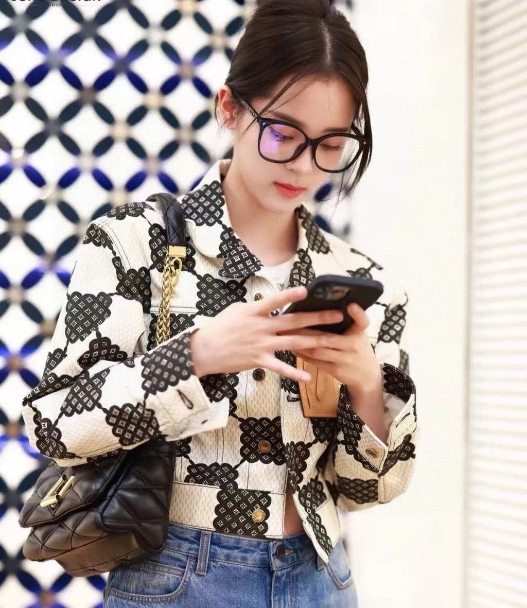 CAT EYE SUNGLASSES Z1657W IN BLACK ACETATE MONOGRAM LOGO