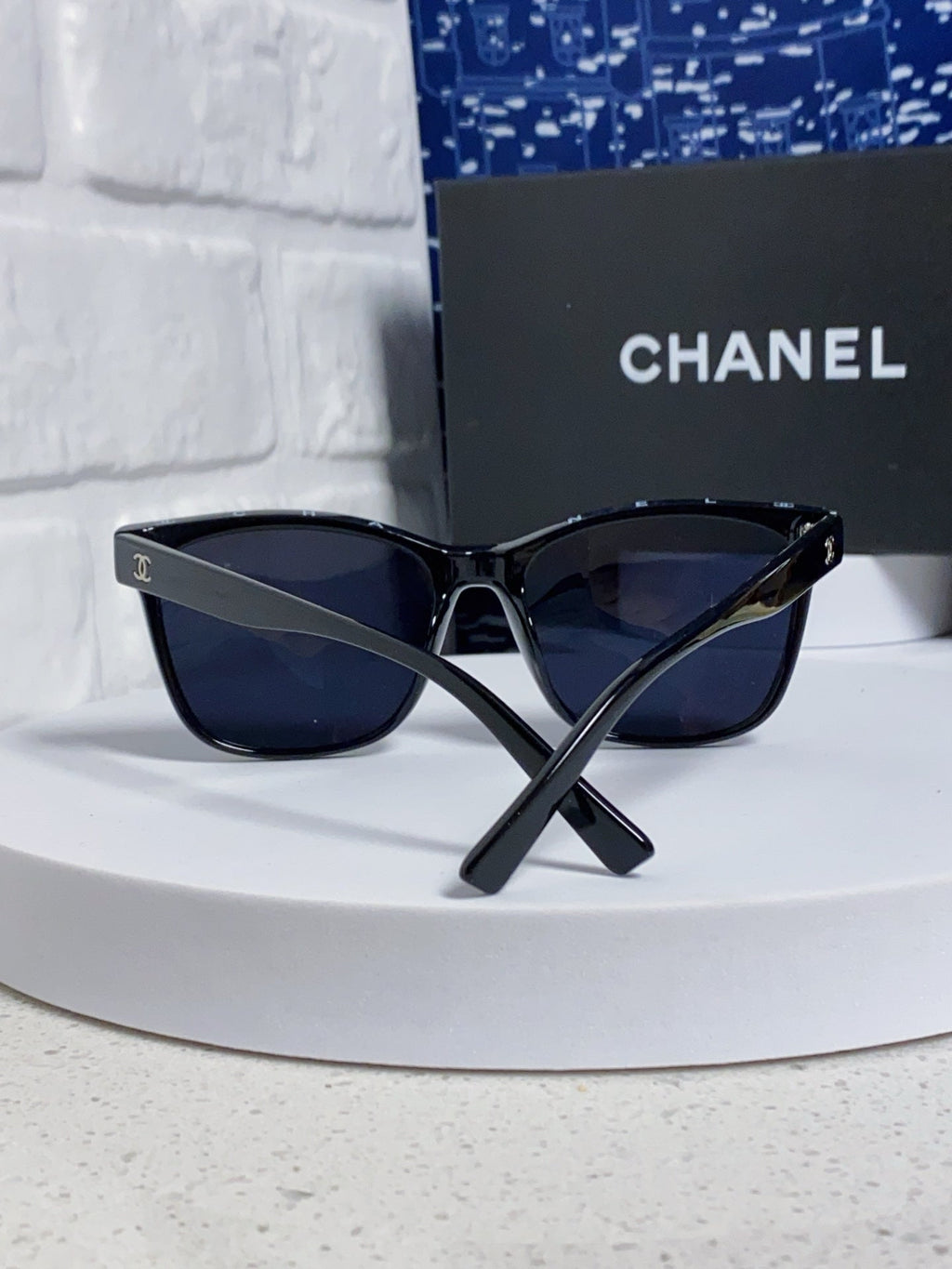 SQUARE SUNGLASSES 3392 IN BLACK ACETATE BLACK LENSES