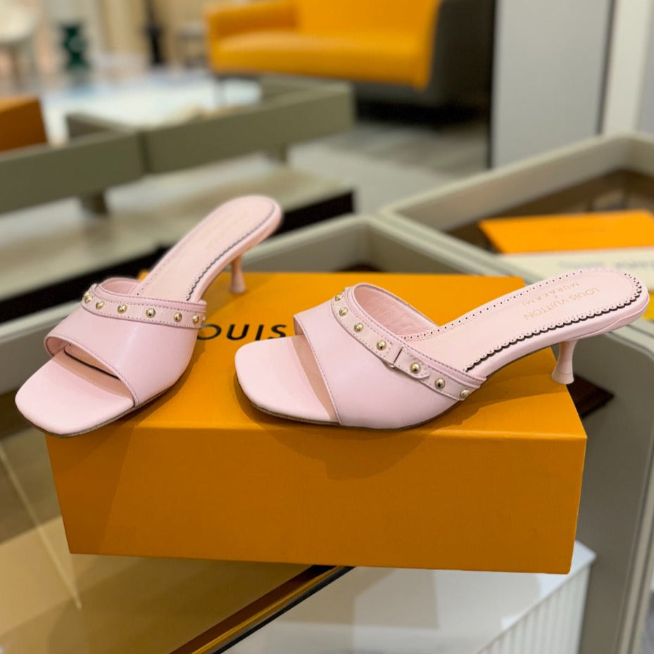 LV X TM 6AM HIGH 4 CM MULE IN LIGHT PINK CALFSKIN