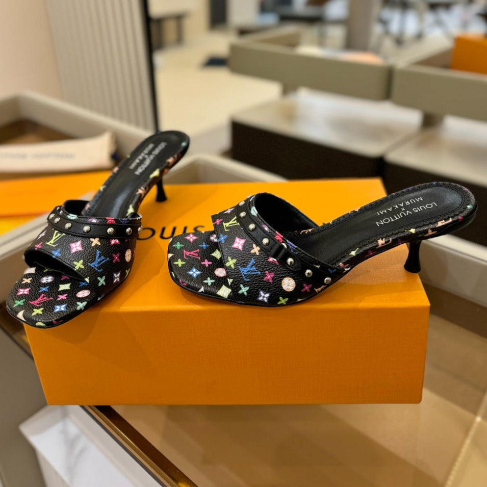 LV X TM 6AM HIGH 4 CM MULE IN BLACK MONOGRAM CALFSKIN