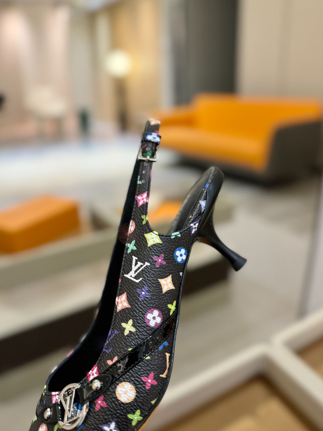 HIGH MULE 4 CM IN BLACK MONOGRAM CALFSKIN