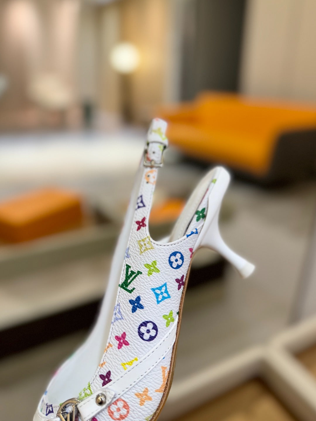 HIGH MULE 4 CM IN  WHITE MONOGRAM CALFSKIN