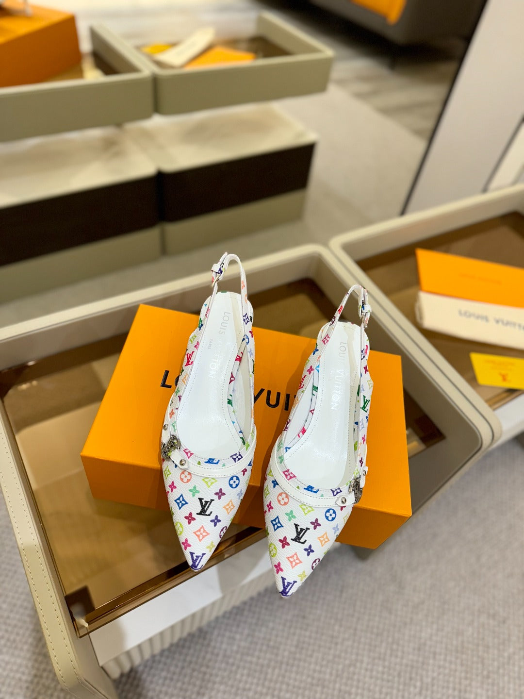 HIGH MULE 4 CM IN  WHITE MONOGRAM CALFSKIN