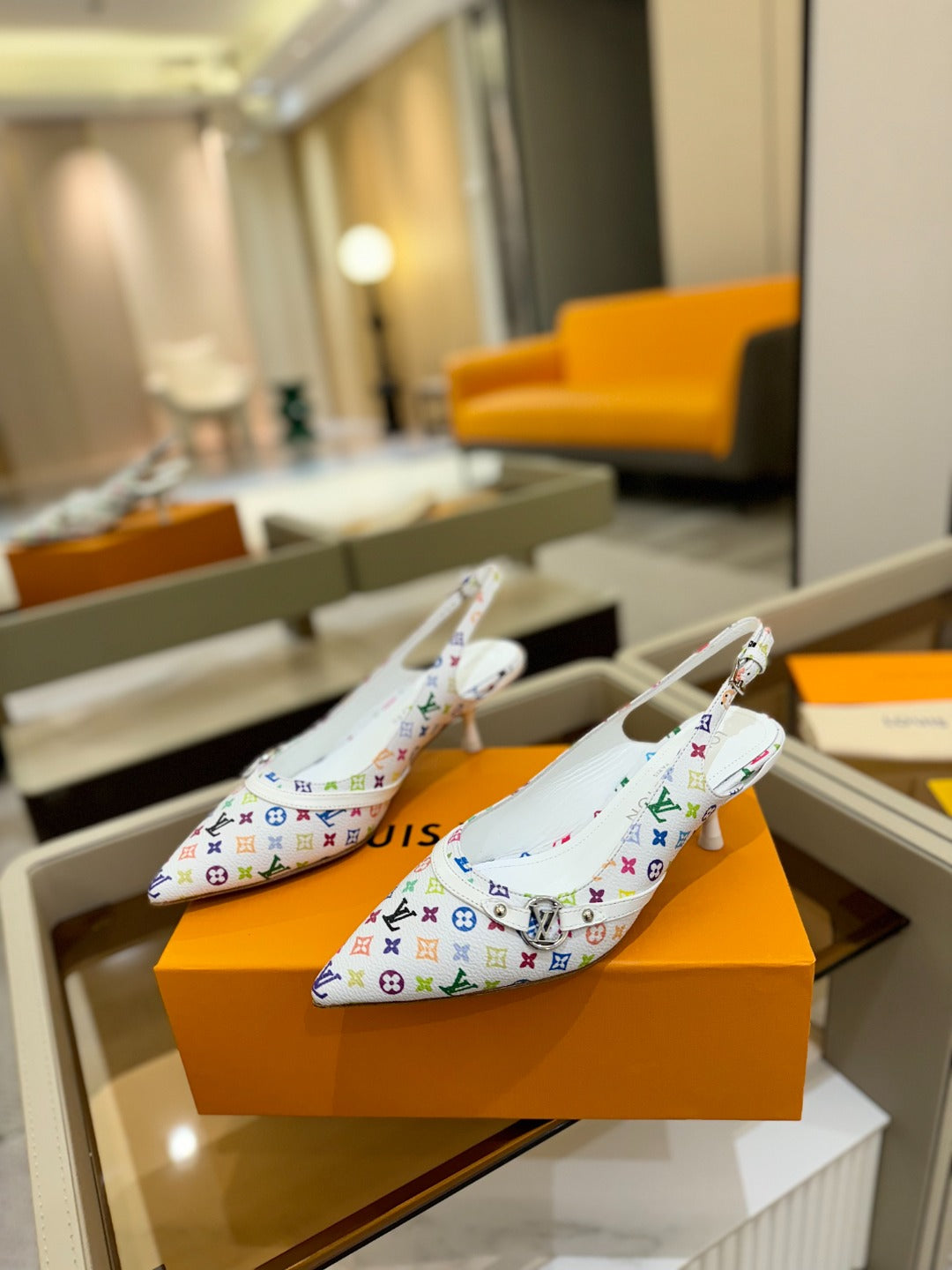 HIGH MULE 4 CM IN  WHITE MONOGRAM CALFSKIN