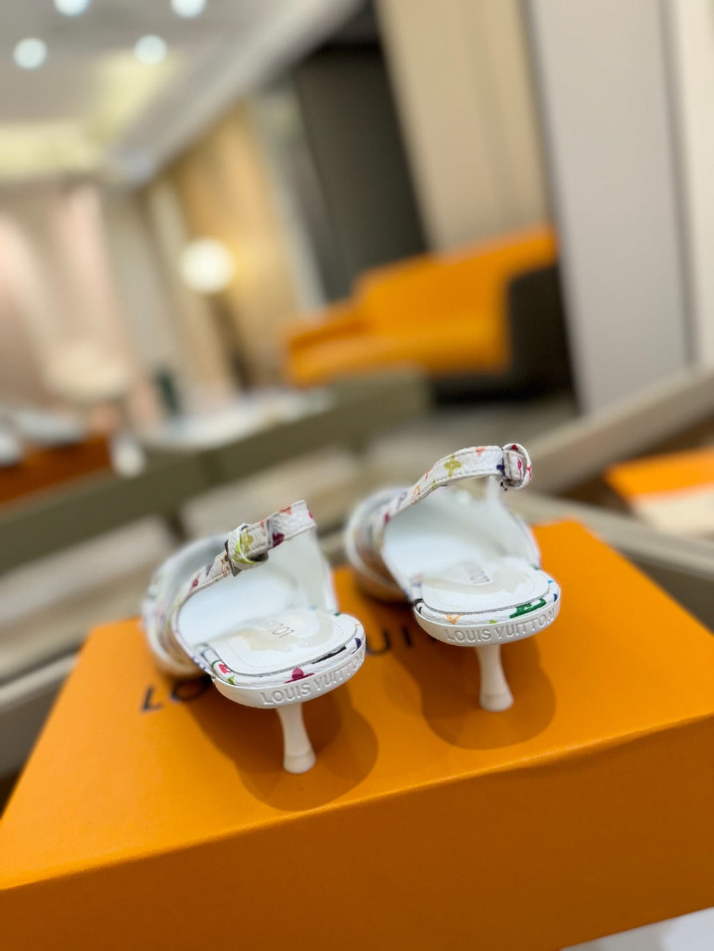 HIGH MULE 4 CM IN  WHITE MONOGRAM CALFSKIN