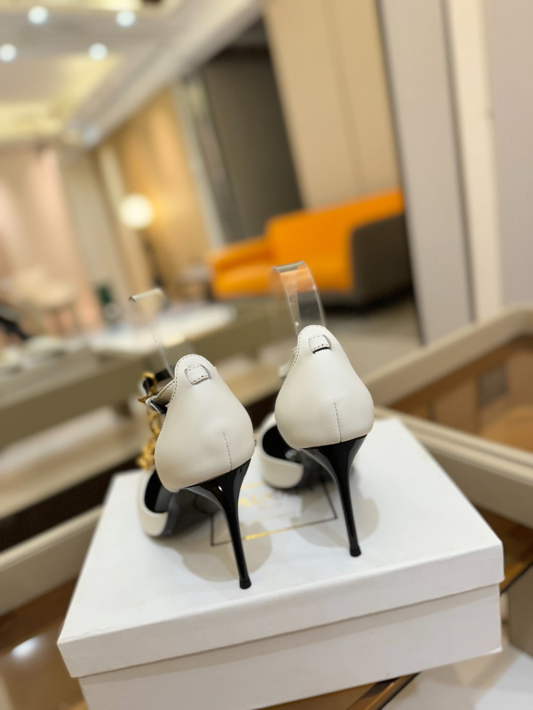 BALMAIN 25S SYNC STILETTOS WITH POINTED TOE 95MM IN WHITE CALFSKIN