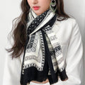 SCARF 200 CM IN BLACK MIX WHITE CASHMERE 394889