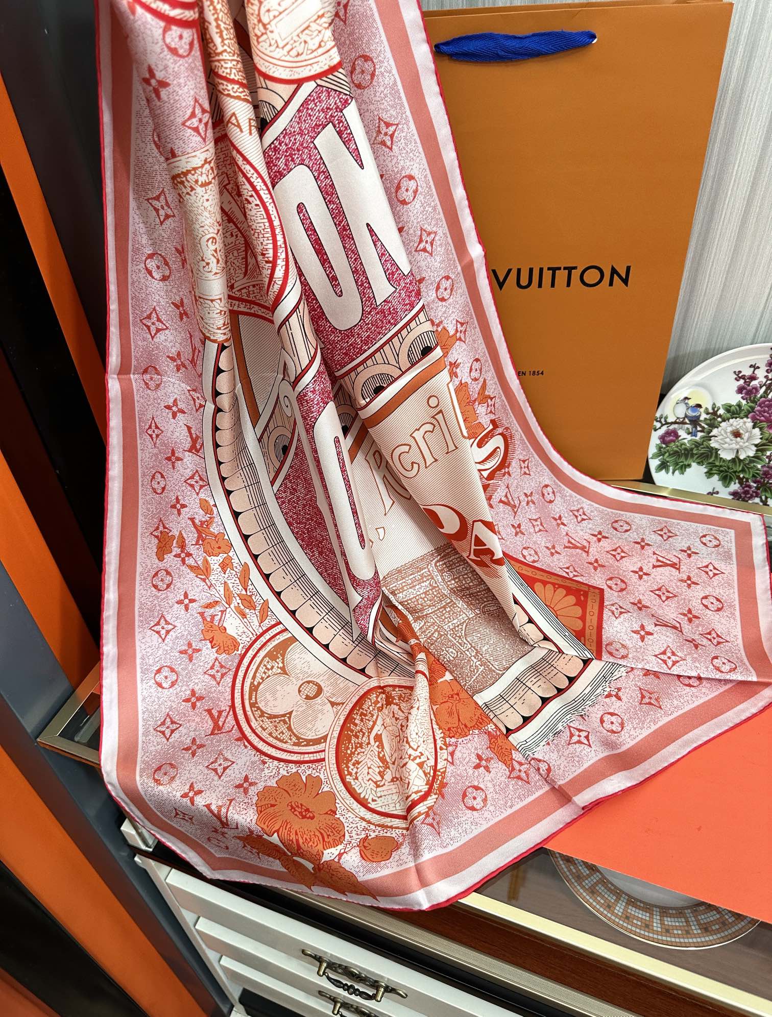 SQUARE SILK SCARF MALLES MERVEILLEUSES 90 CM PINK 399996