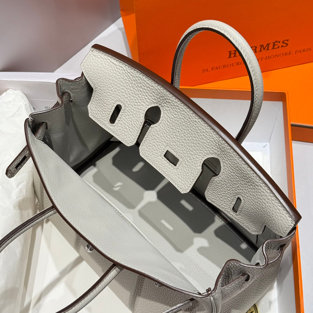 HM BIRKIN 25CM IN CREAM TOGO LEATHER SILVER HARDWARE