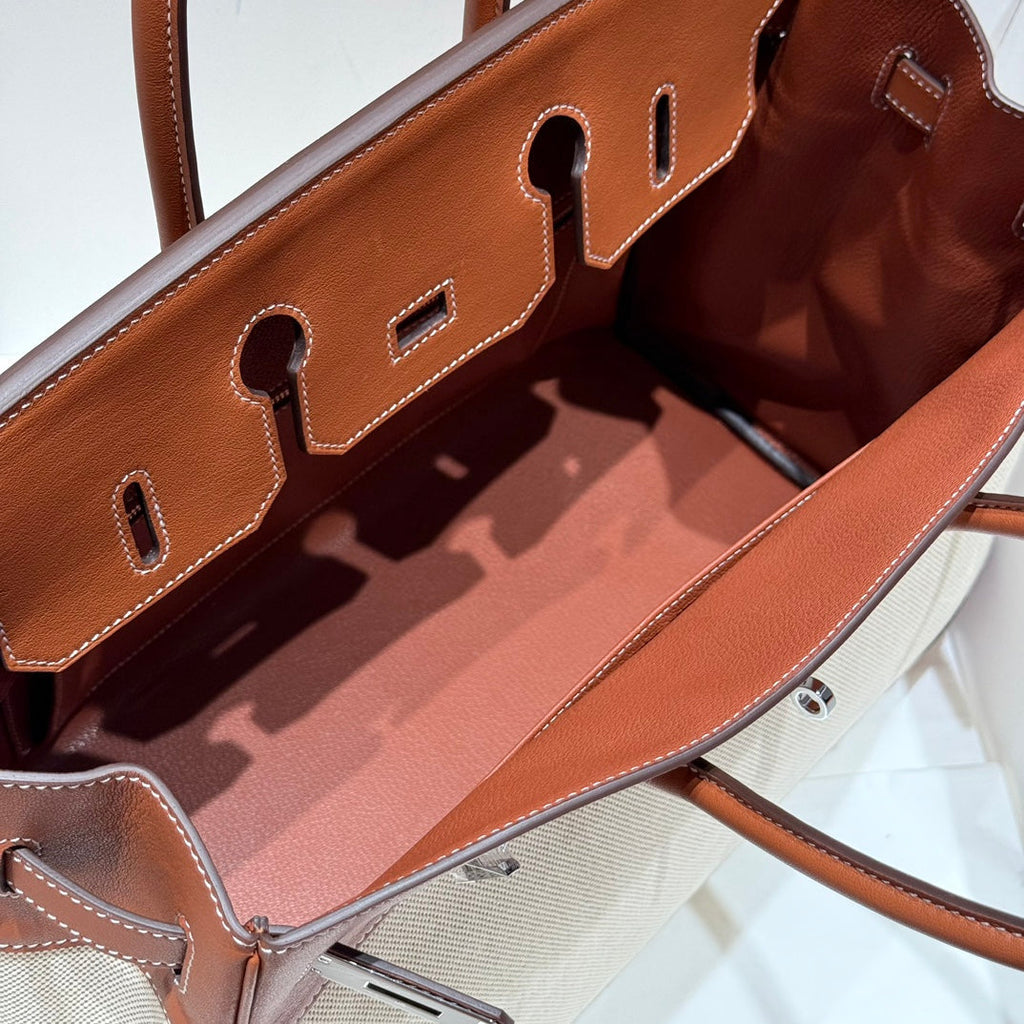 HM BIRKIN 35CM IN VEAU BARENIA SWIFT CALFSKIN ERCU TOILE CANVAS