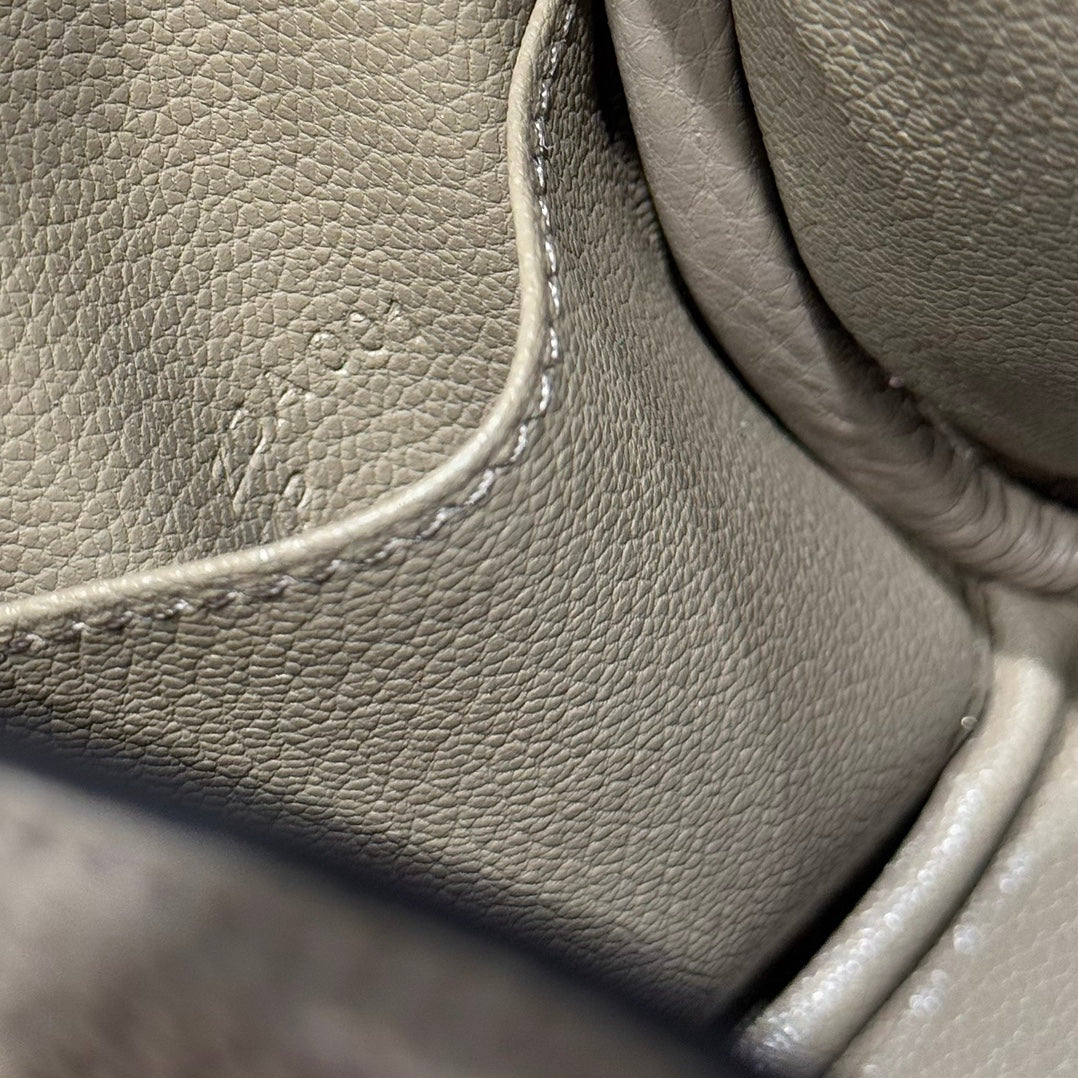 HERMES 25S MINI LINDY 19 IN ETOUPE EPSOM CALFSKIN SILVER HARDWARE