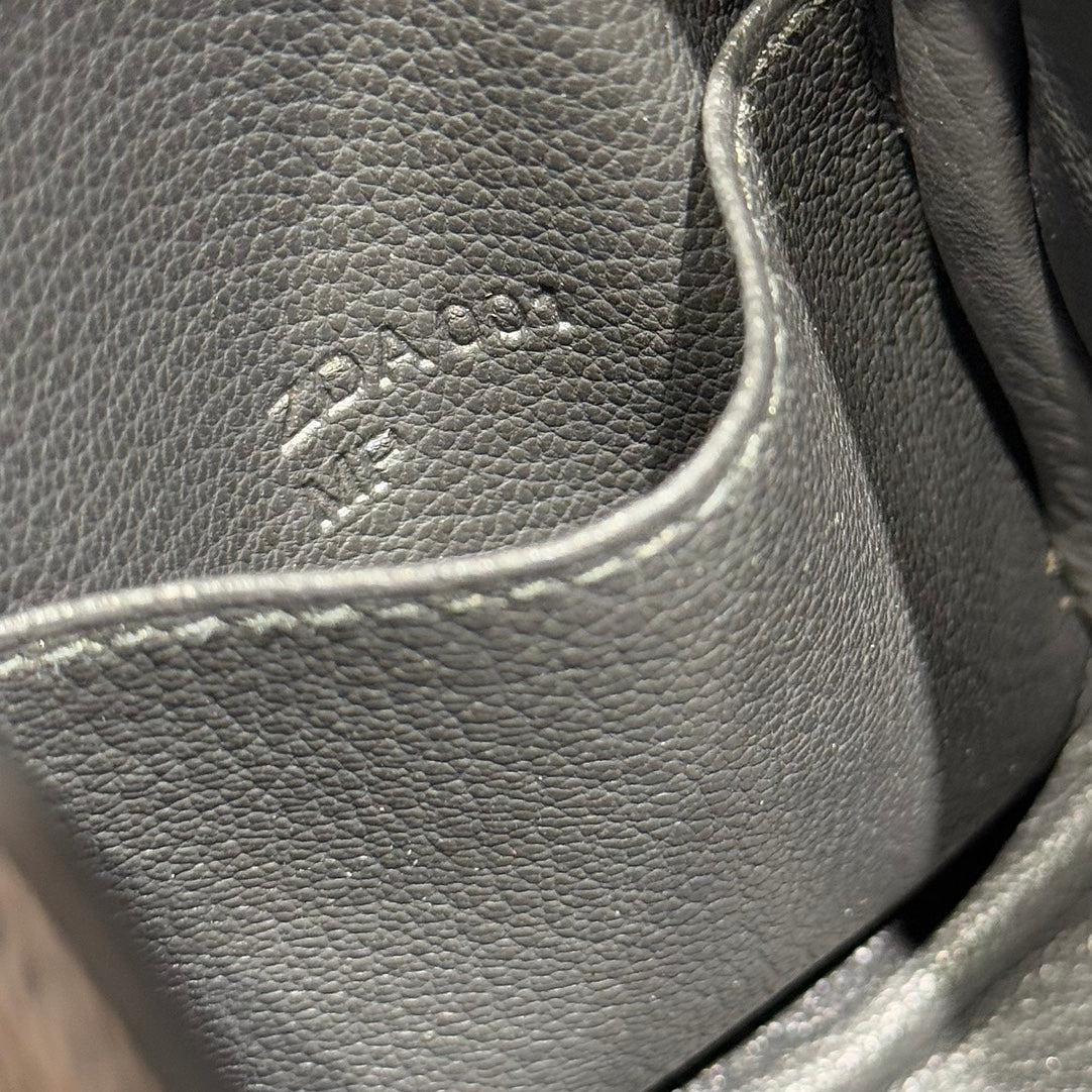 HERMES 25S MINI LINDY 19 IN CHARCOAL GRAY CALFSKIN SILVER HARDWARE