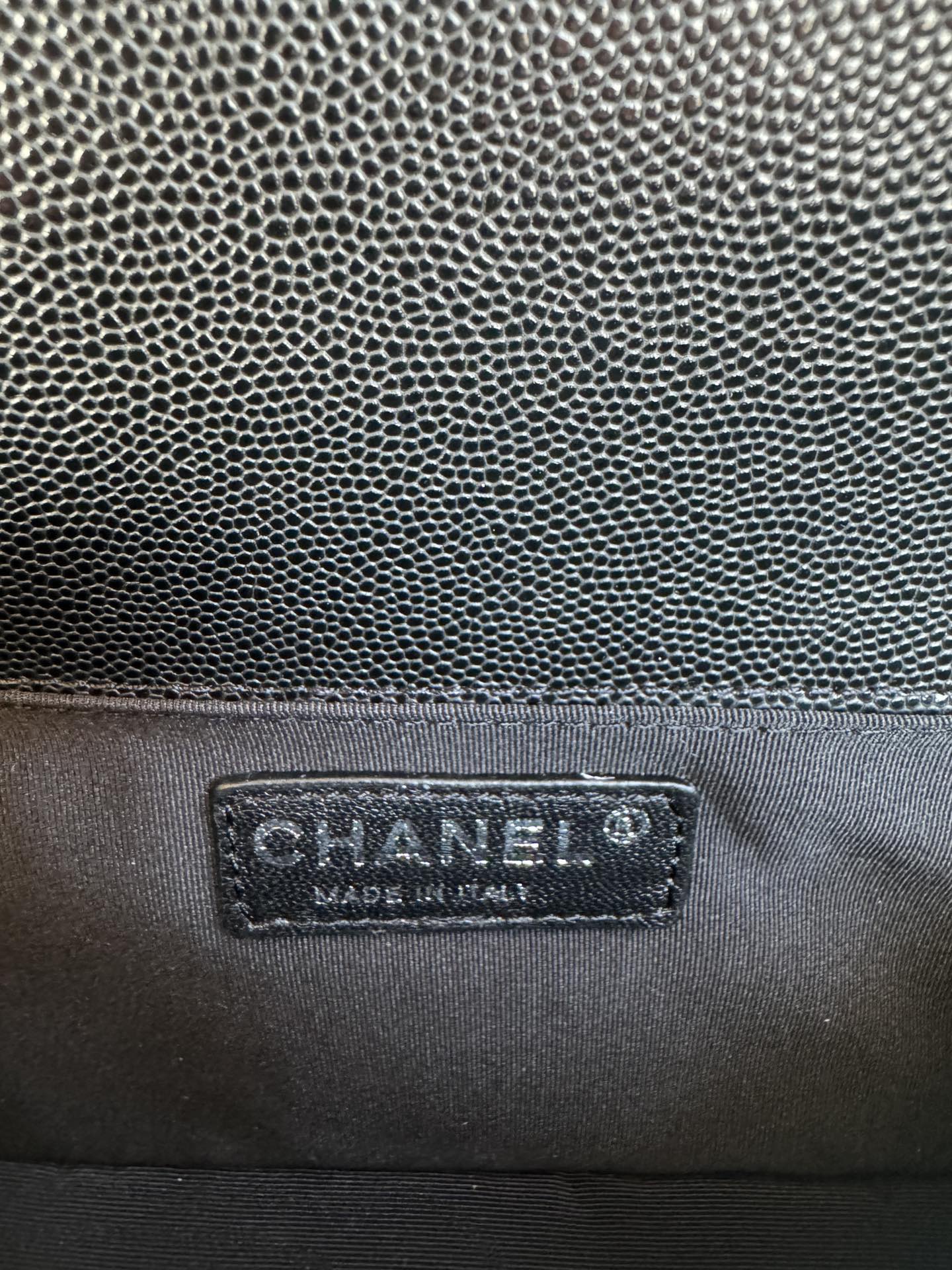 CHANEL BOY 25S 25 CM IN BLACK LAMBSKIN