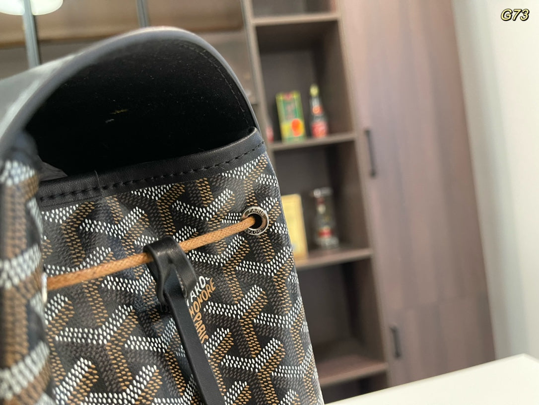 ALPIN BACKPACK 37 IN BLACK LAMBSKIN AND GOYARDINE CANVAS