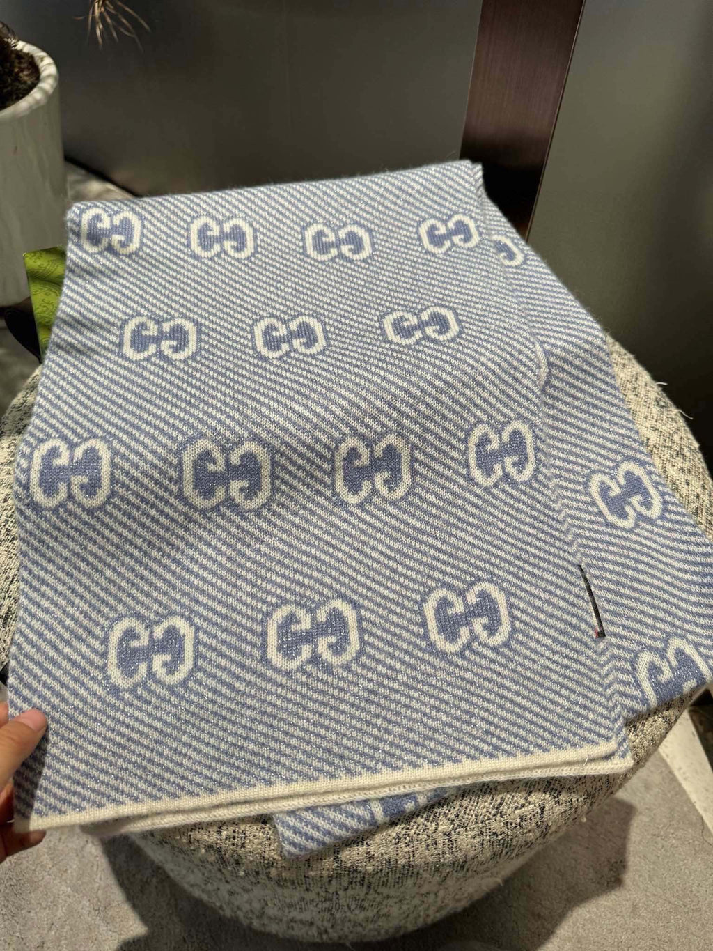 SCARF 180 CM IN ELECTRIC BLUE WOOL 405525