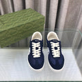 GG INTERLOCKING G SNEAKER DENIM BLUE SUEDE