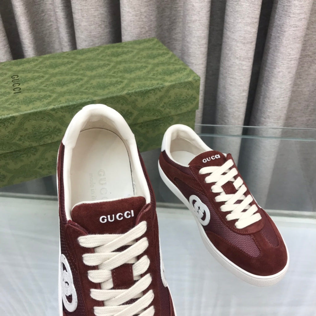 GG INTERLOCKING G SNEAKER WINE SUEDE