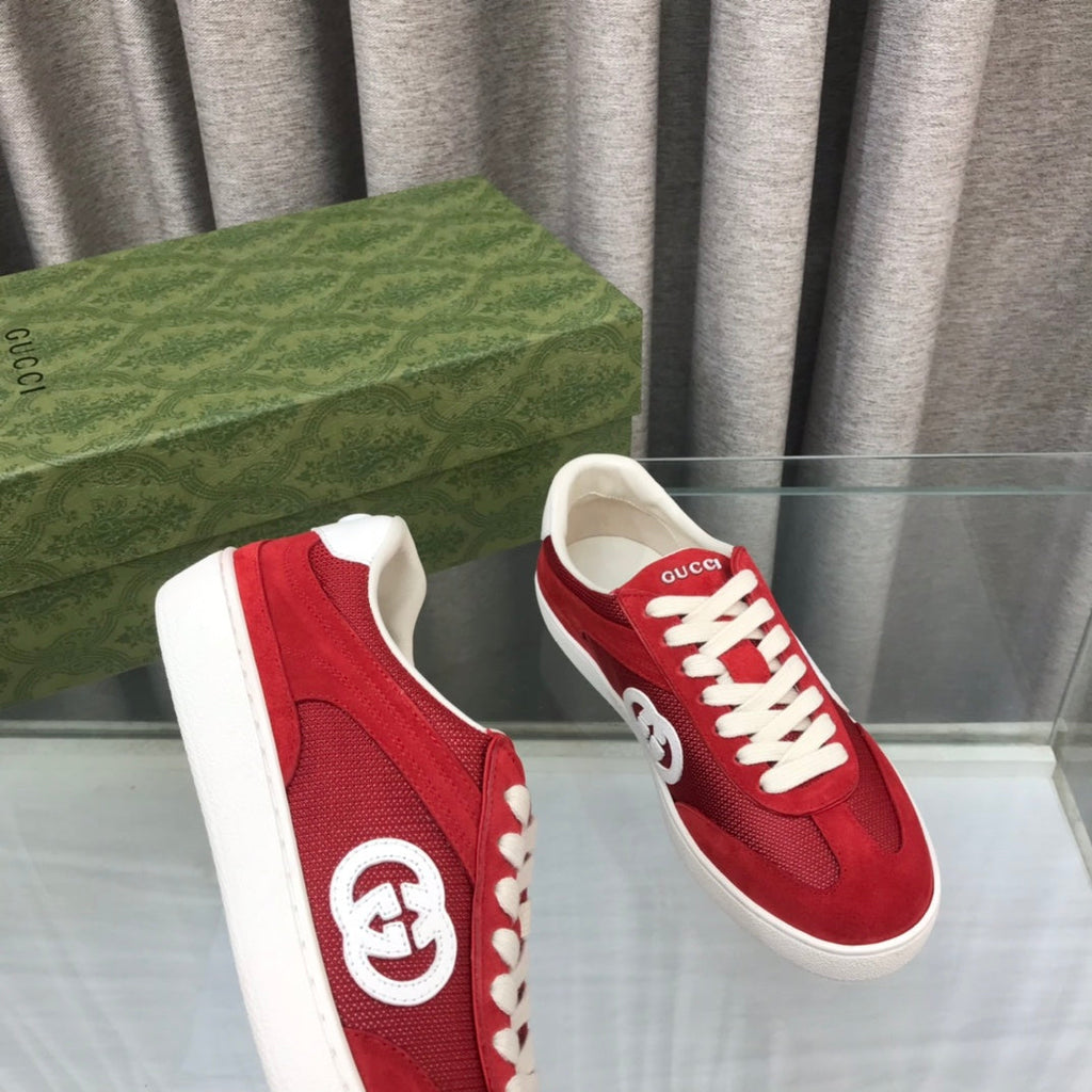 GG INTERLOCKING G SNEAKER CHERRY SUEDE