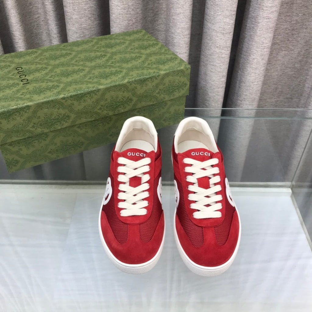 GG INTERLOCKING G SNEAKER CHERRY SUEDE