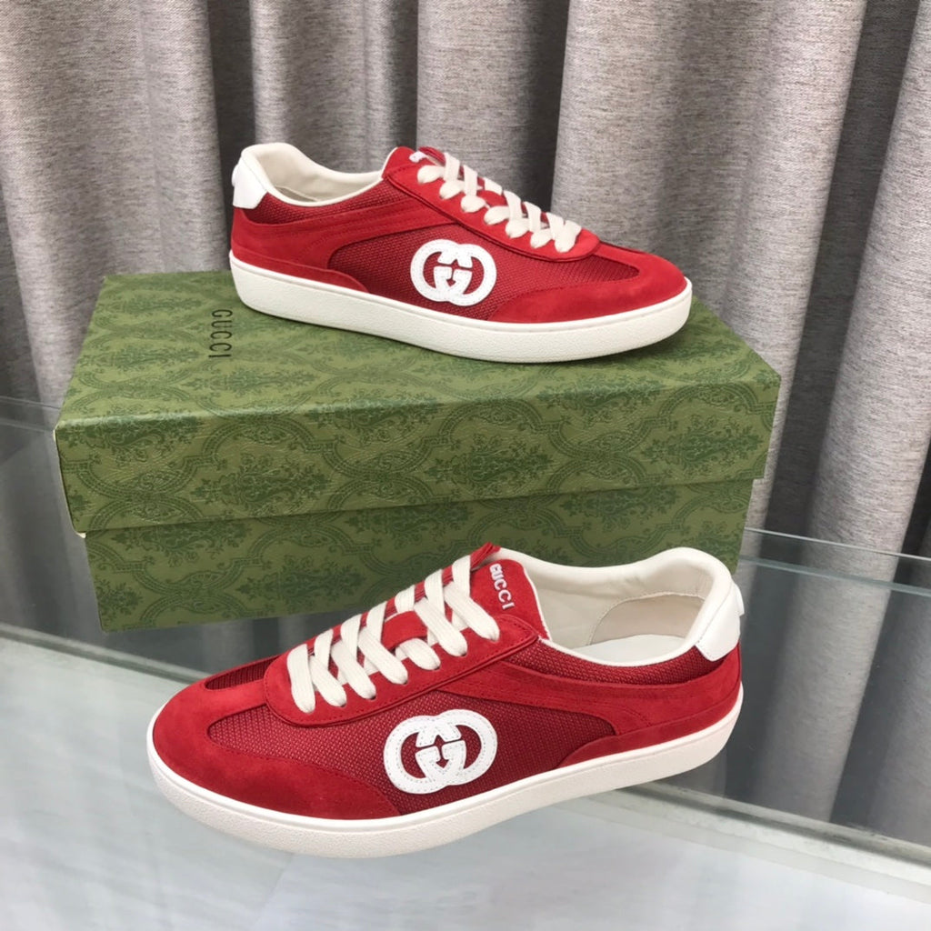 GG INTERLOCKING G SNEAKER CHERRY SUEDE