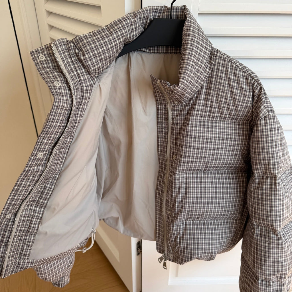 MIUMIU PLAID PUFFER JACKET STYLE 669