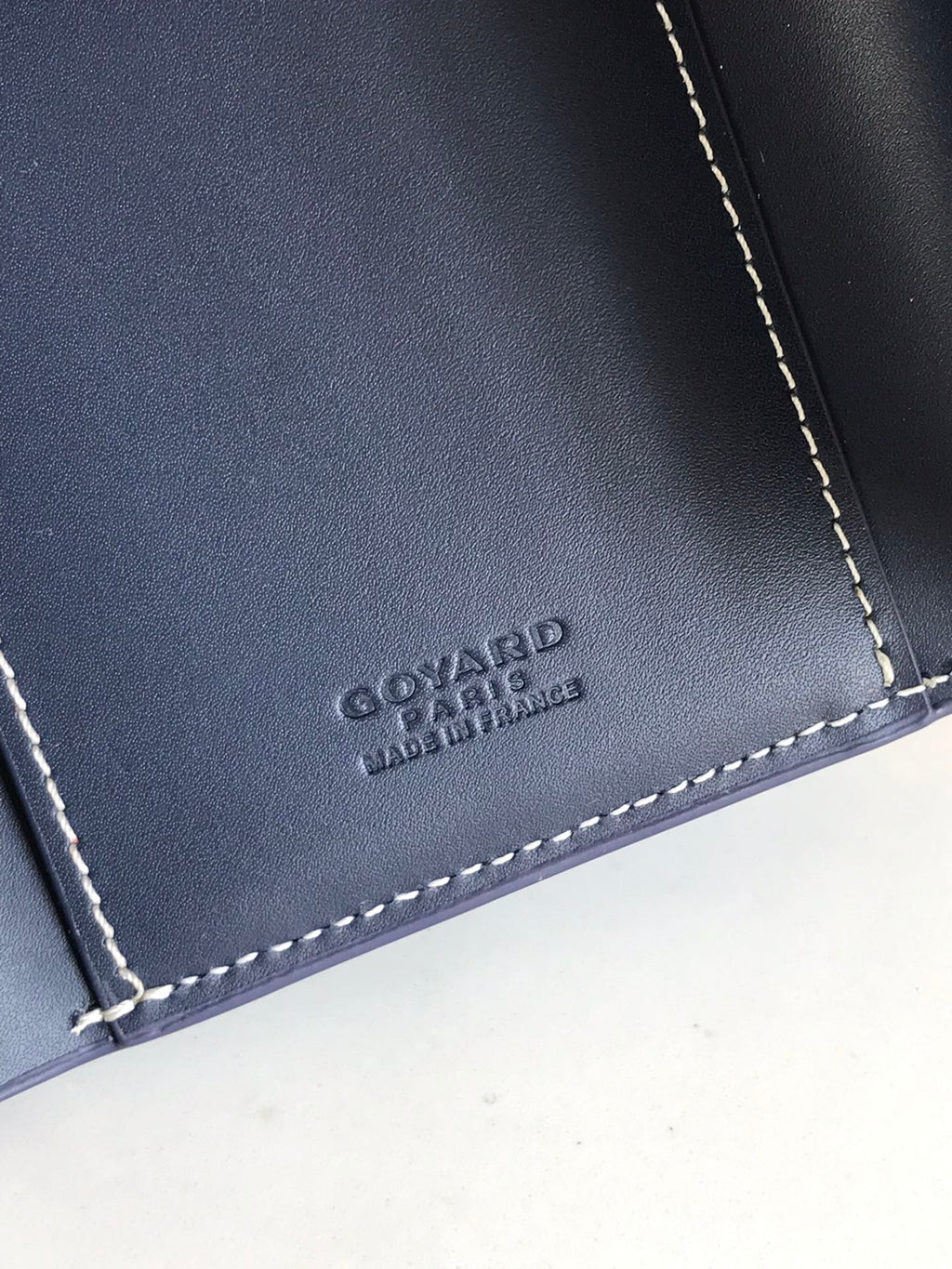 SAINT-GABRIEL WALLET 12 IN NAVY BLUE CALFSKIN AND GOYARDINE CANVAS