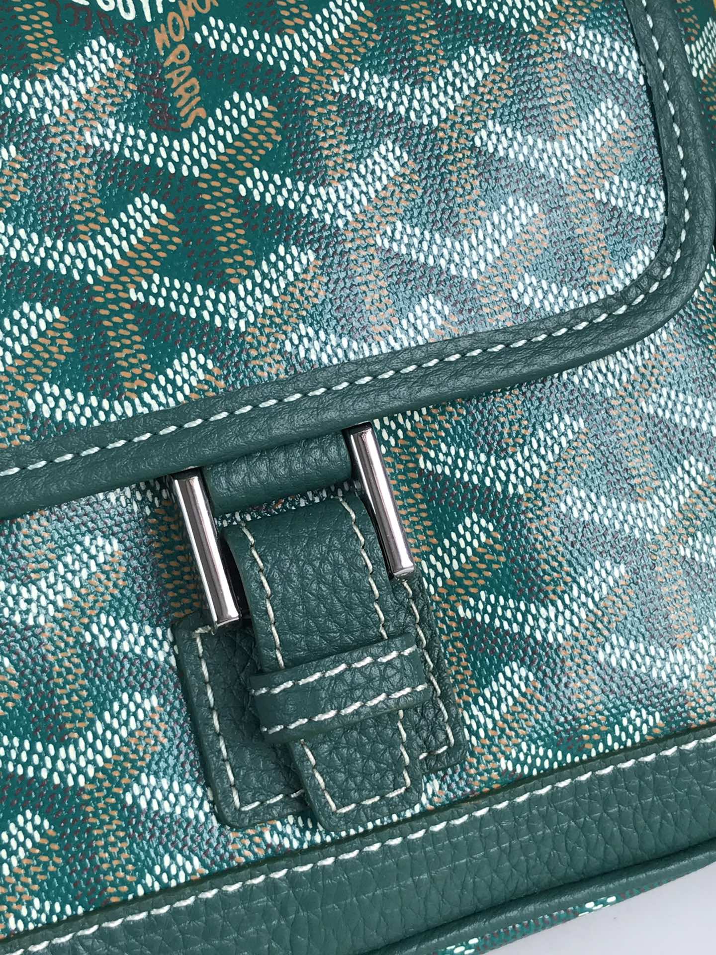 GRAND BLEU 16 IN GREEN GOYARDINE CANVAS AND LAMBSKIN