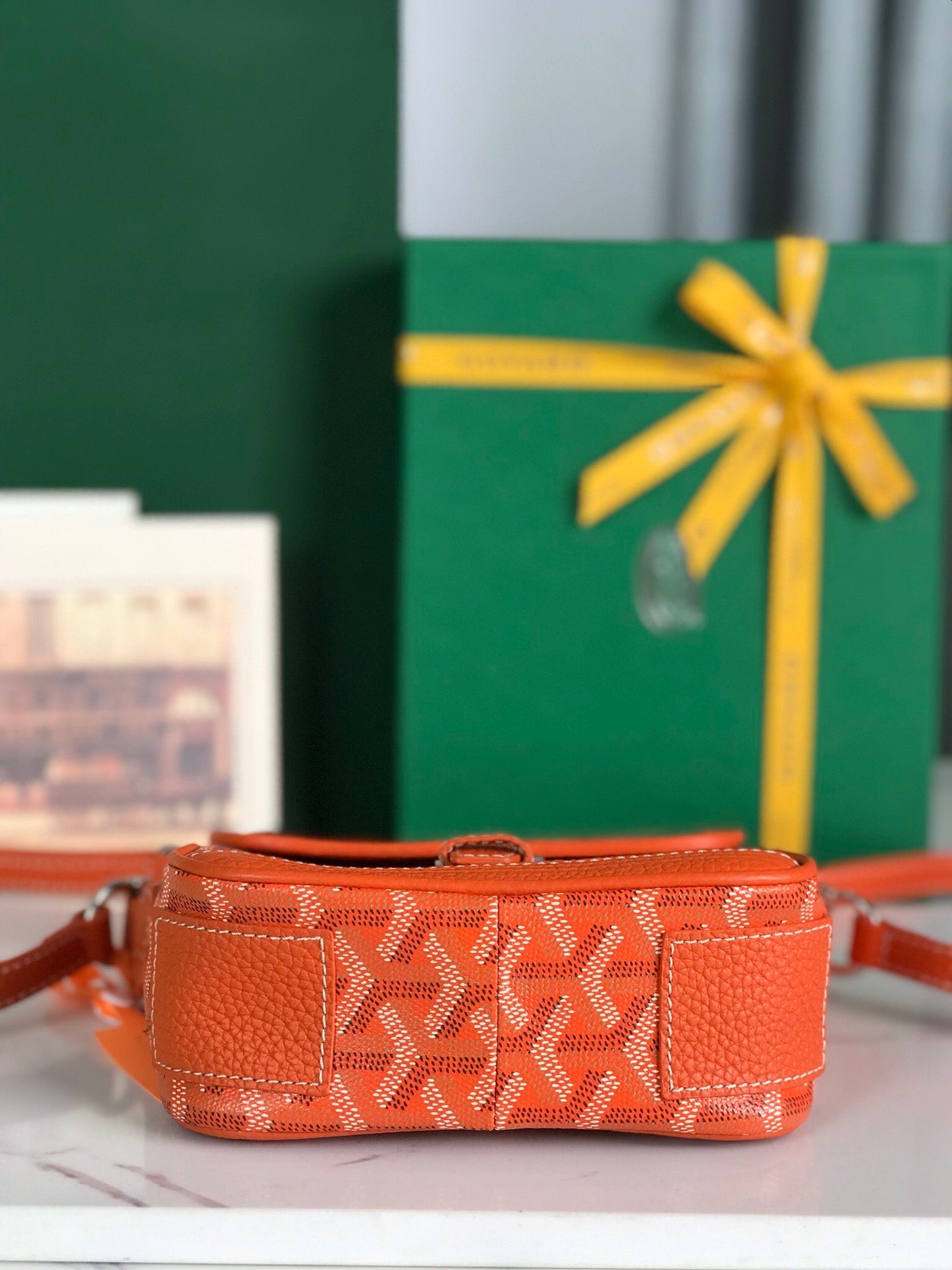 GRAND BLEU 16 IN ORANGE GOYARDINE CANVAS AND LAMBSKIN