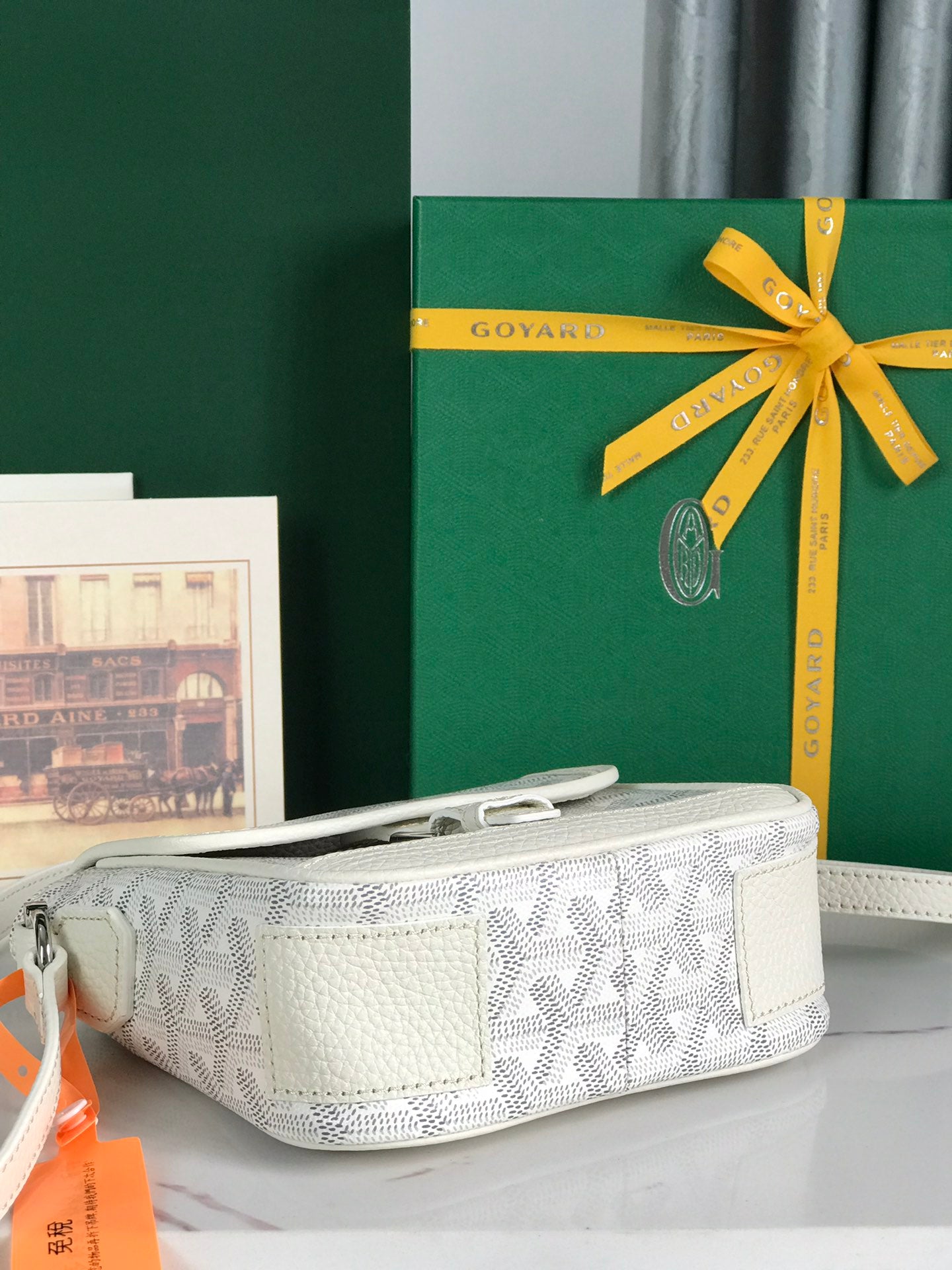 GRAND BLEU 16 IN WHITE GOYARDINE CANVAS AND LAMBSKIN