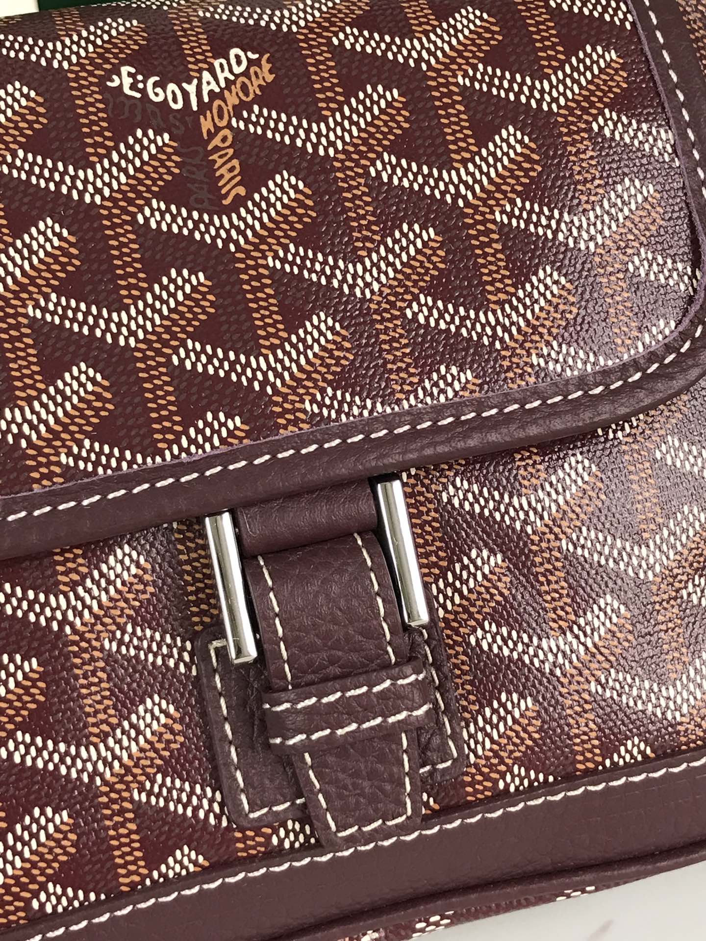 GRAND BLEU 16 IN WINE RED GOYARDINE CANVAS AND LAMBSKIN