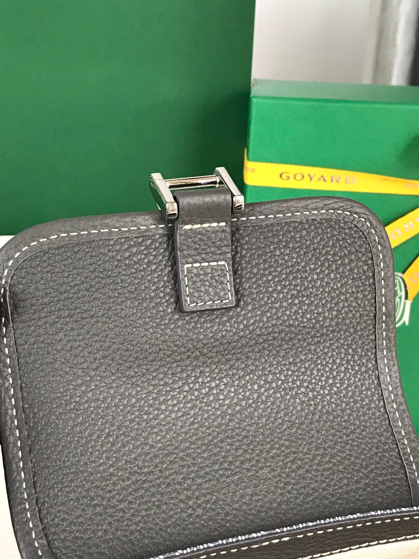 GRAND BLEU 16 IN GRAY GOYARDINE CANVAS AND LAMBSKIN