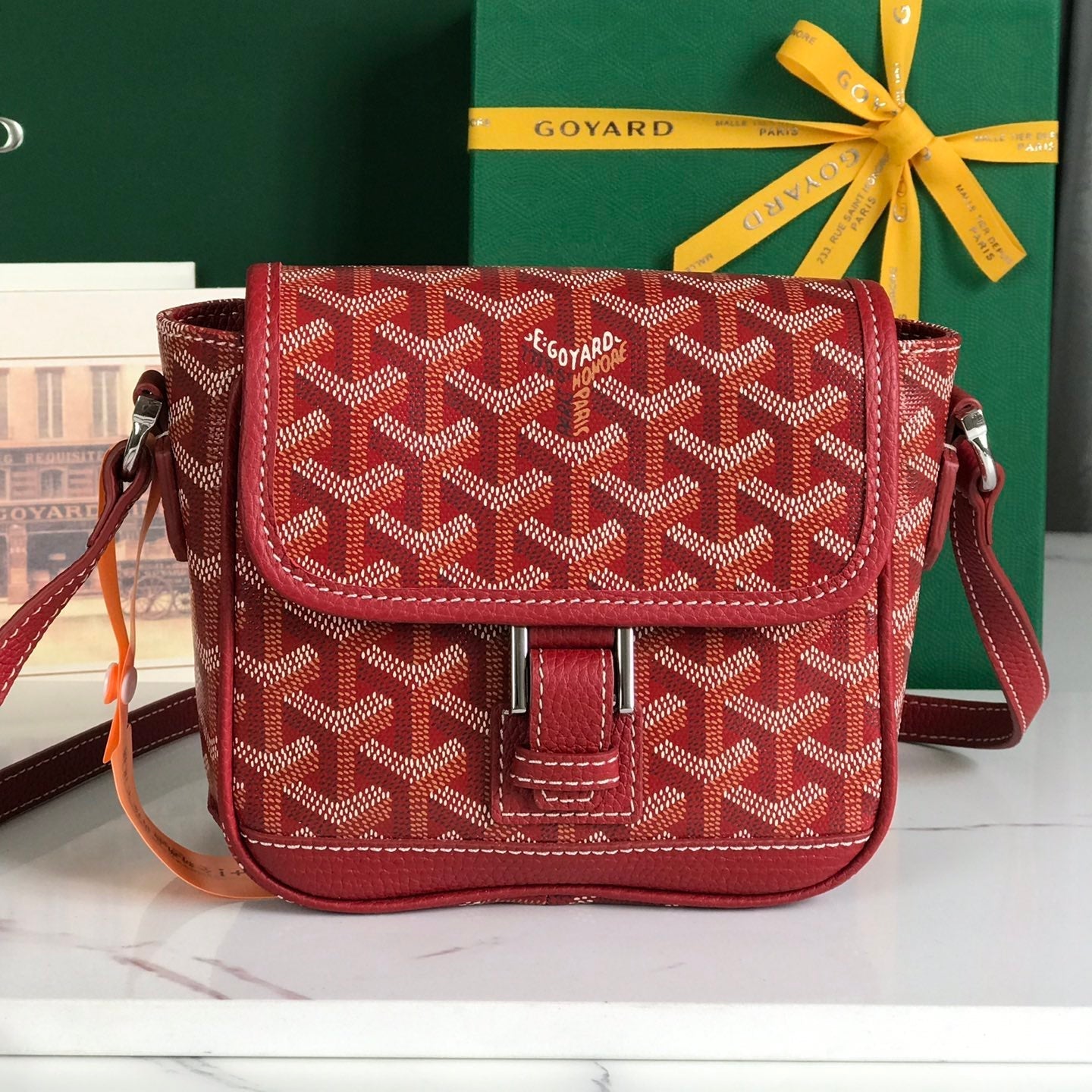 GRAND BLEU 16 IN CLASSIC RED GOYARDINE CANVAS AND LAMBSKIN