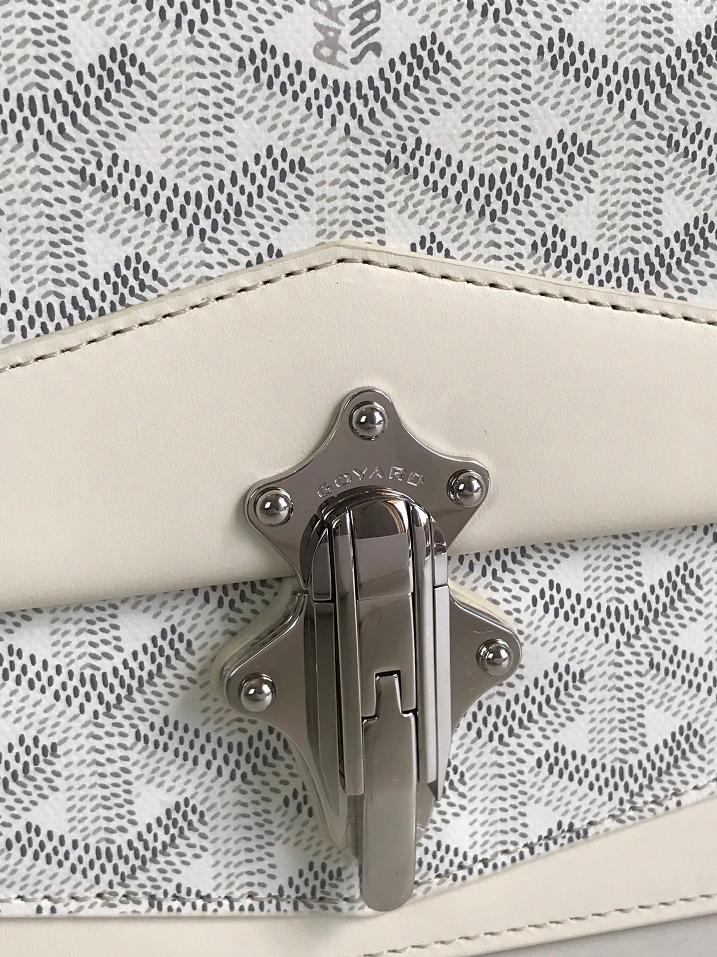 DUCHESSE MARIE-CAROLINE BAG 25 IN WHITE GOYARDINE CANVAS AND SMOOTH CALFSKIN