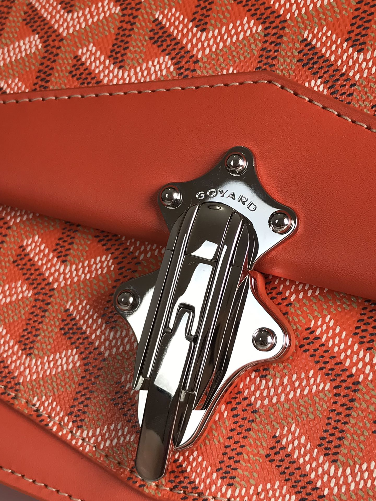 DUCHESSE MARIE-CAROLINE BAG 25 IN ORANGE GOYARDINE CANVAS AND SMOOTH CALFSKIN