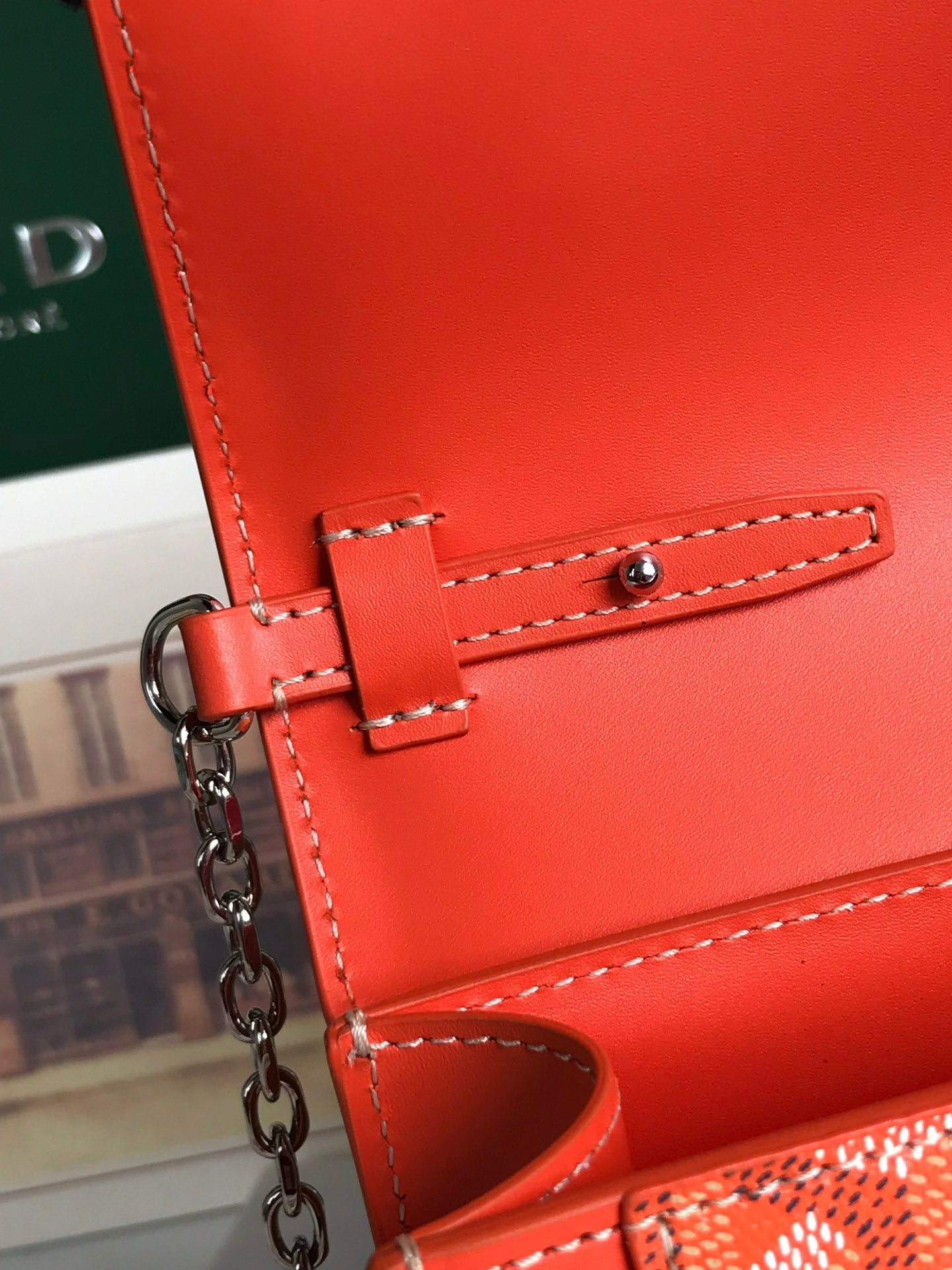 DUCHESSE MARIE-CAROLINE BAG 25 IN ORANGE GOYARDINE CANVAS AND SMOOTH CALFSKIN