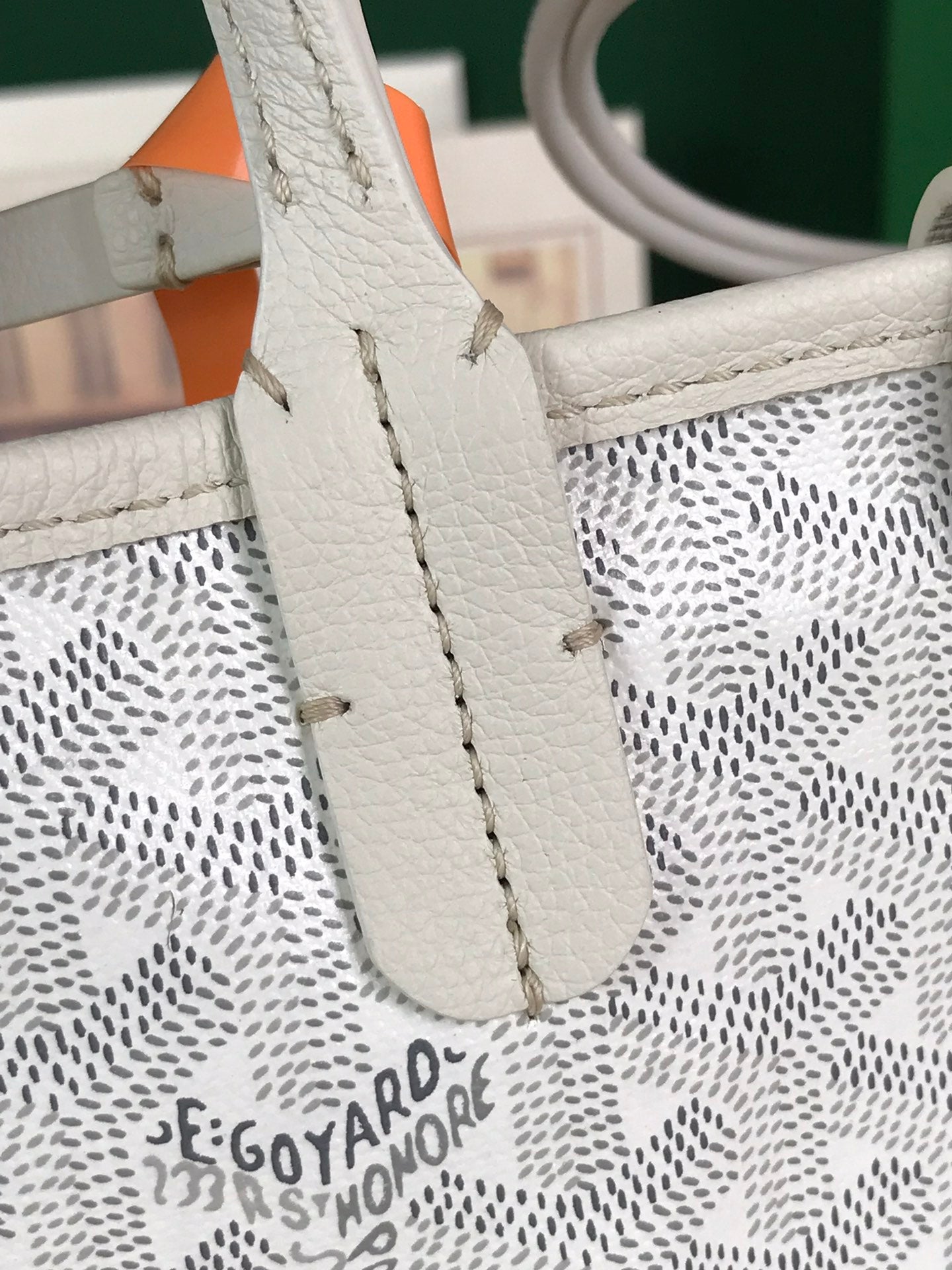 ANJOU MINI BAG 20 IN WHITE CALFSKIN AND GOYARDINE CANVAS