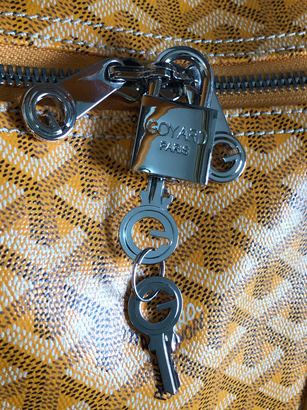 BOSTON 50 BAG IN YELLOW GOYARDINE CANVAS AND CALFSKIN TRIM