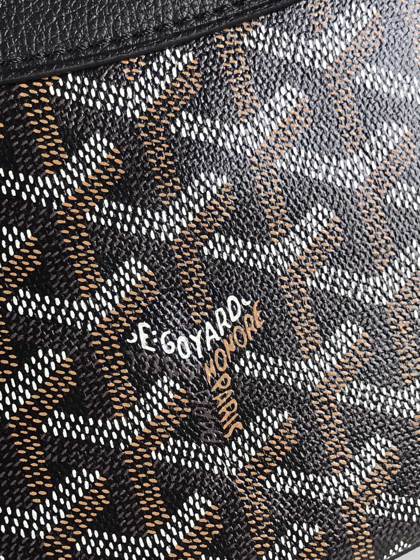 HIRONDELLE BAG 25 IN BLACK LAMBSKIN AND GOYARDINE CANVAS