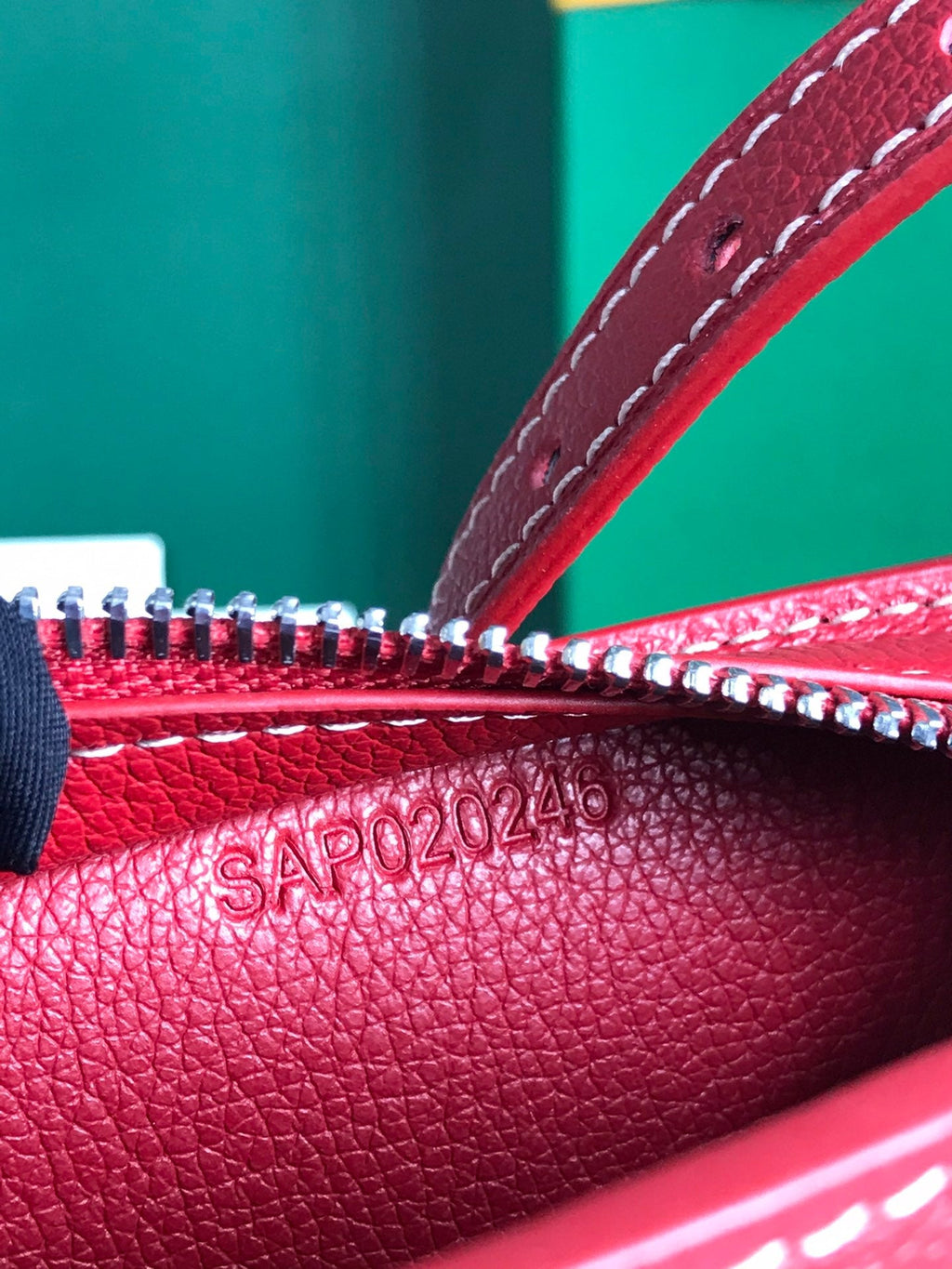 HIRONDELLE BAG 25 IN CLASSIC RED LAMBSKIN AND GOYARDINE CANVAS