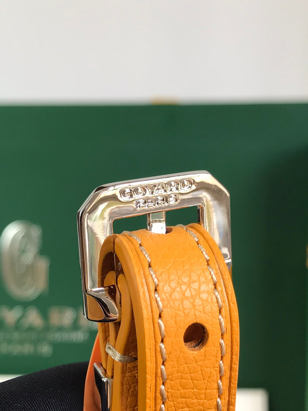 HIRONDELLE BAG 25 IN YELLOW LAMBSKIN AND GOYARDINE CANVAS