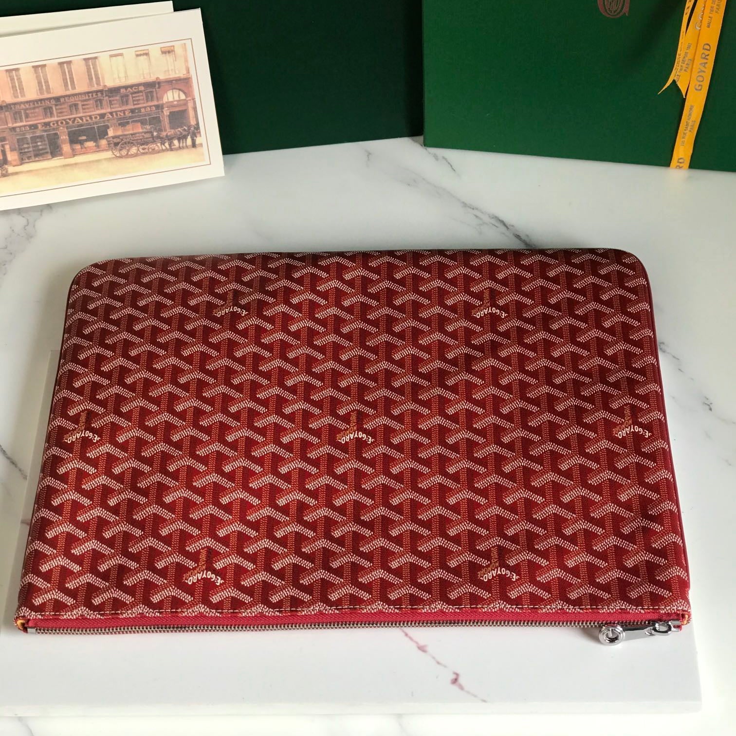 SÉNAT MGM POUCH 40 IN MONZA RED GOYARDINE CANVAS