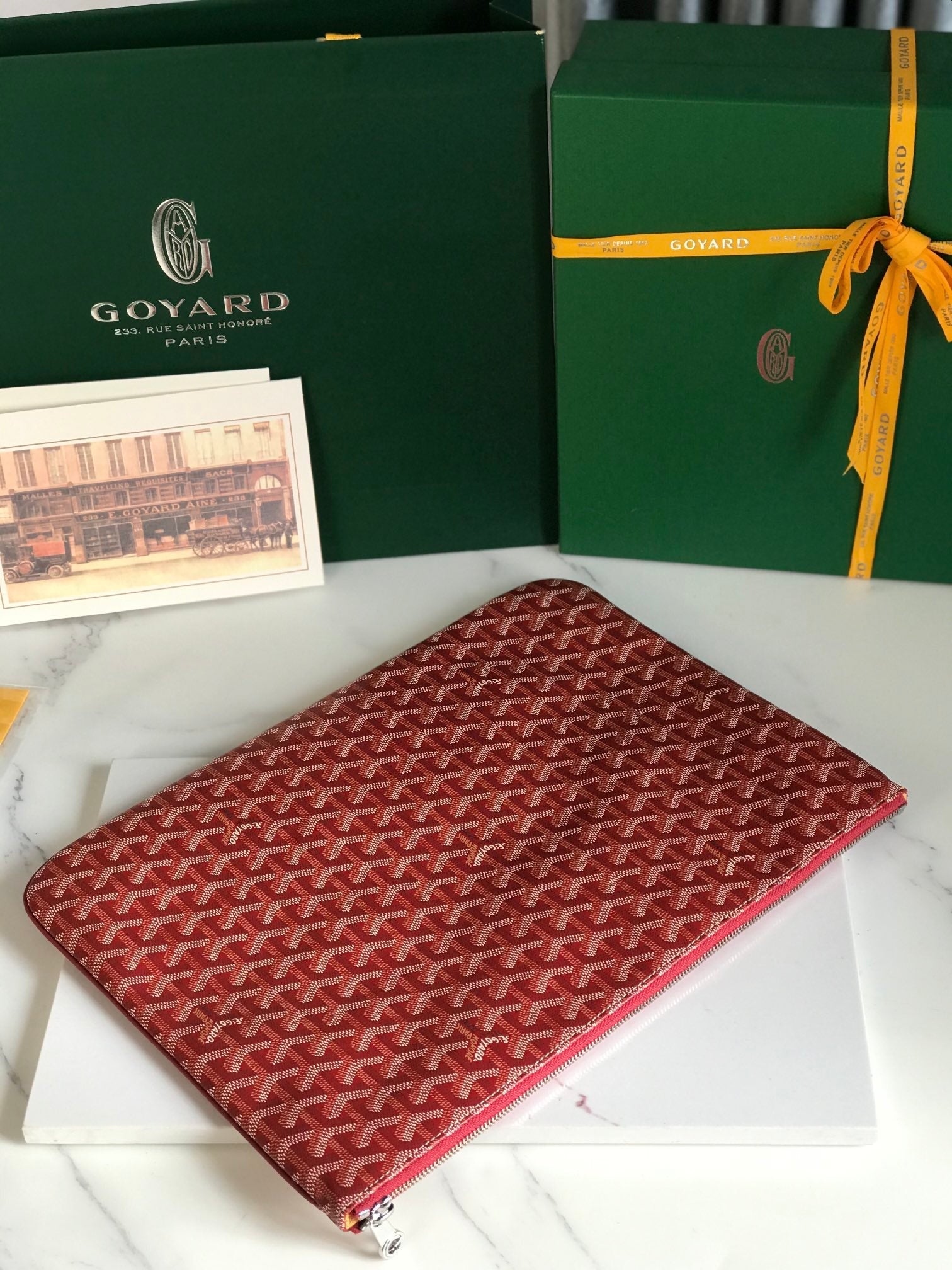 SÉNAT MGM POUCH 40 IN MONZA RED GOYARDINE CANVAS