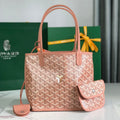 ANJOU MINI BAG 20 IN MANHATTAN PINK  CALFSKIN AND GOYARDINE CANVAS
