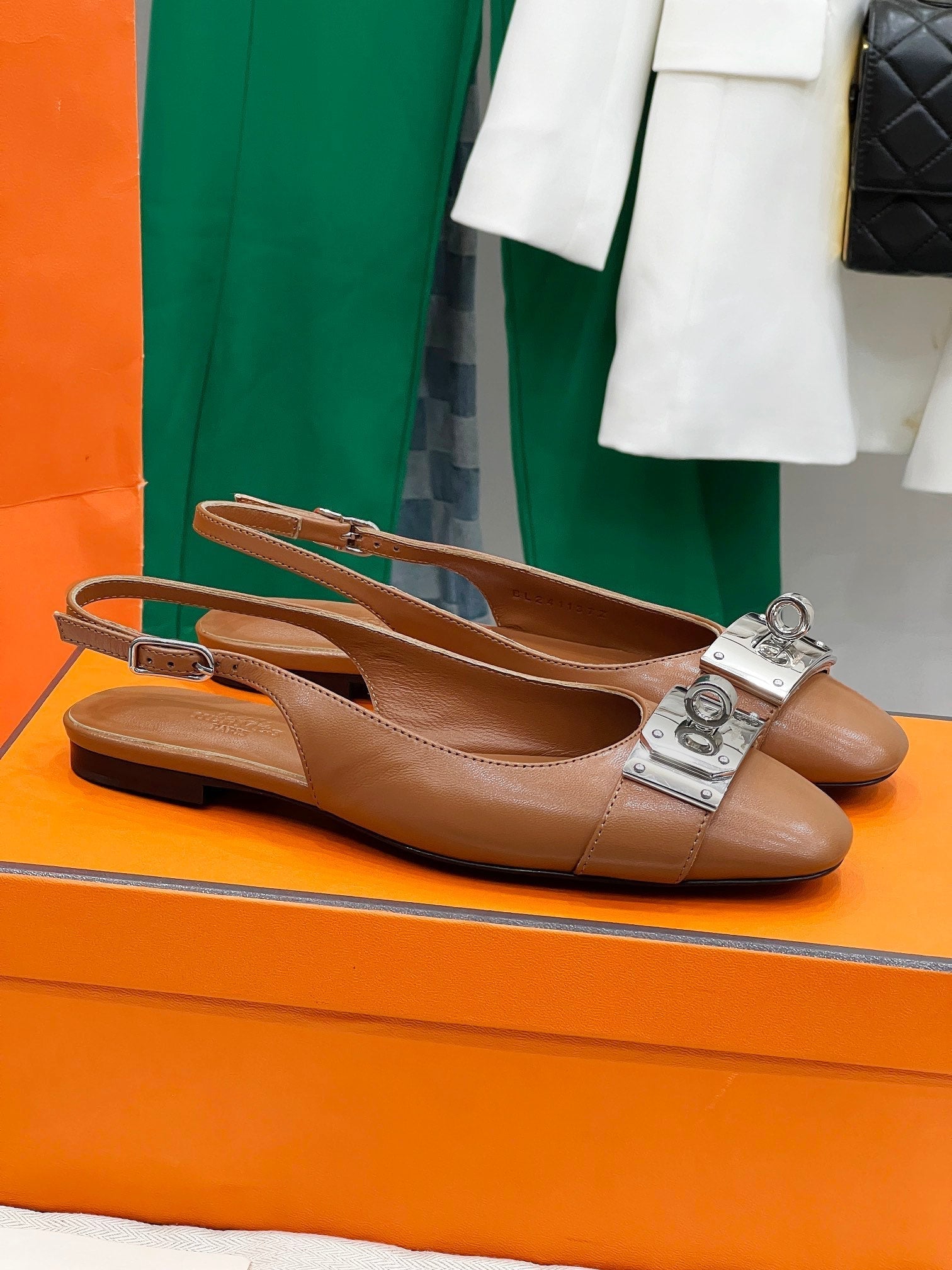 INNOCENTE SLINGBACK CARAMEL CALFSKIN