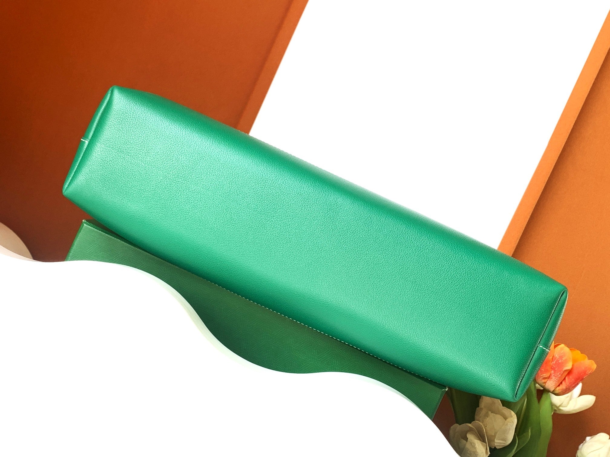 CISALPIN DOCUMENT CASE 39 IN GREEN GOYARDINE CANVAS AND CALFSKIN