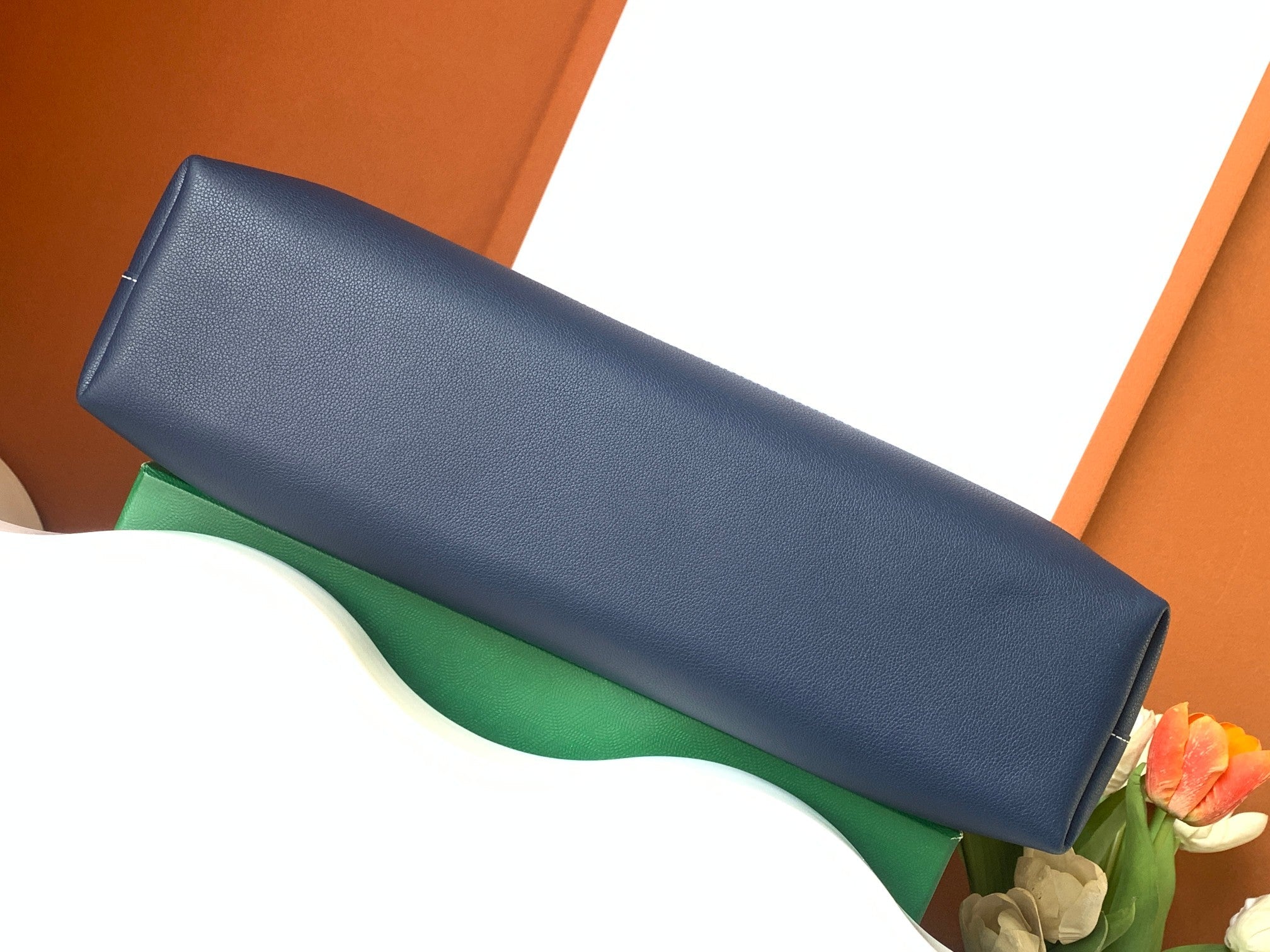 CISALPIN DOCUMENT CASE 39 IN NAVY BLUE GOYARDINE CANVAS AND CALFSKIN